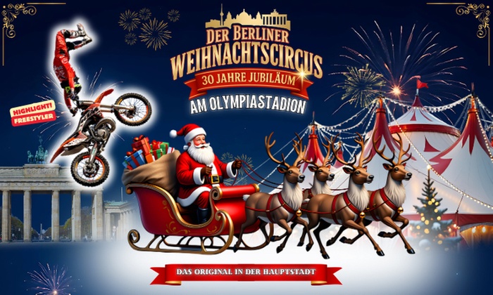 Ticket für den Berliner Weihnachtscircus vom 20.12.2025 bis 04.01.2026