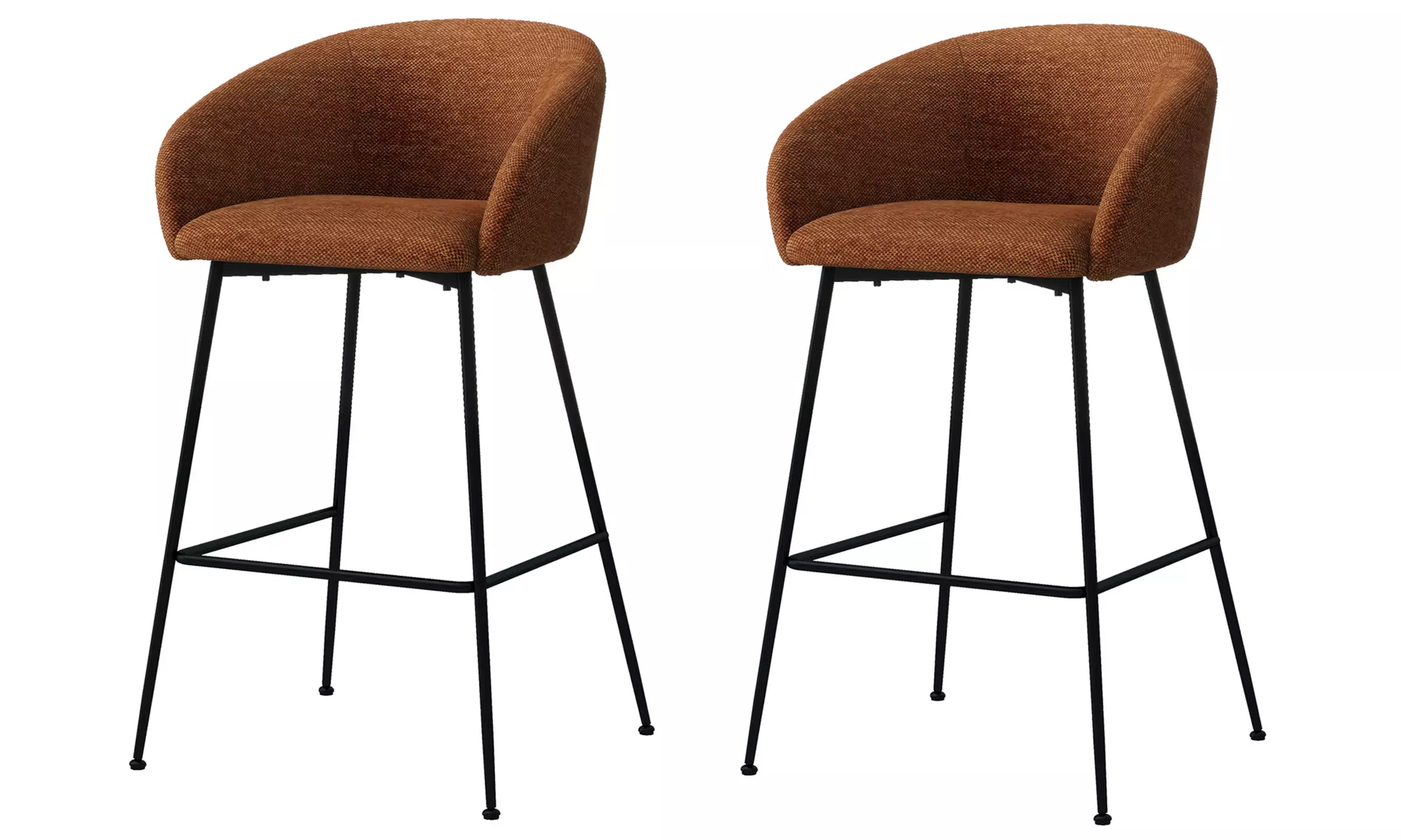 Lot de 2 fauteuils de bar CHLEA en tissu et métal