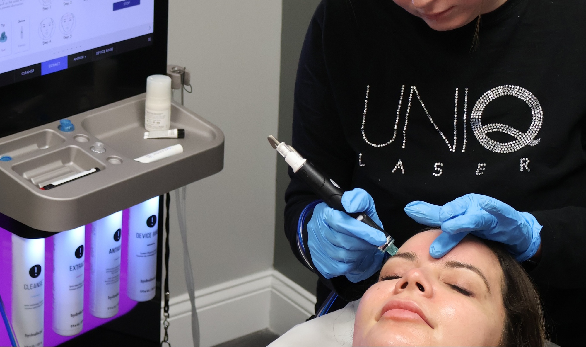 Achieve Radiant Skin: HydraFacial + Optional LED at UniQ Laser Center