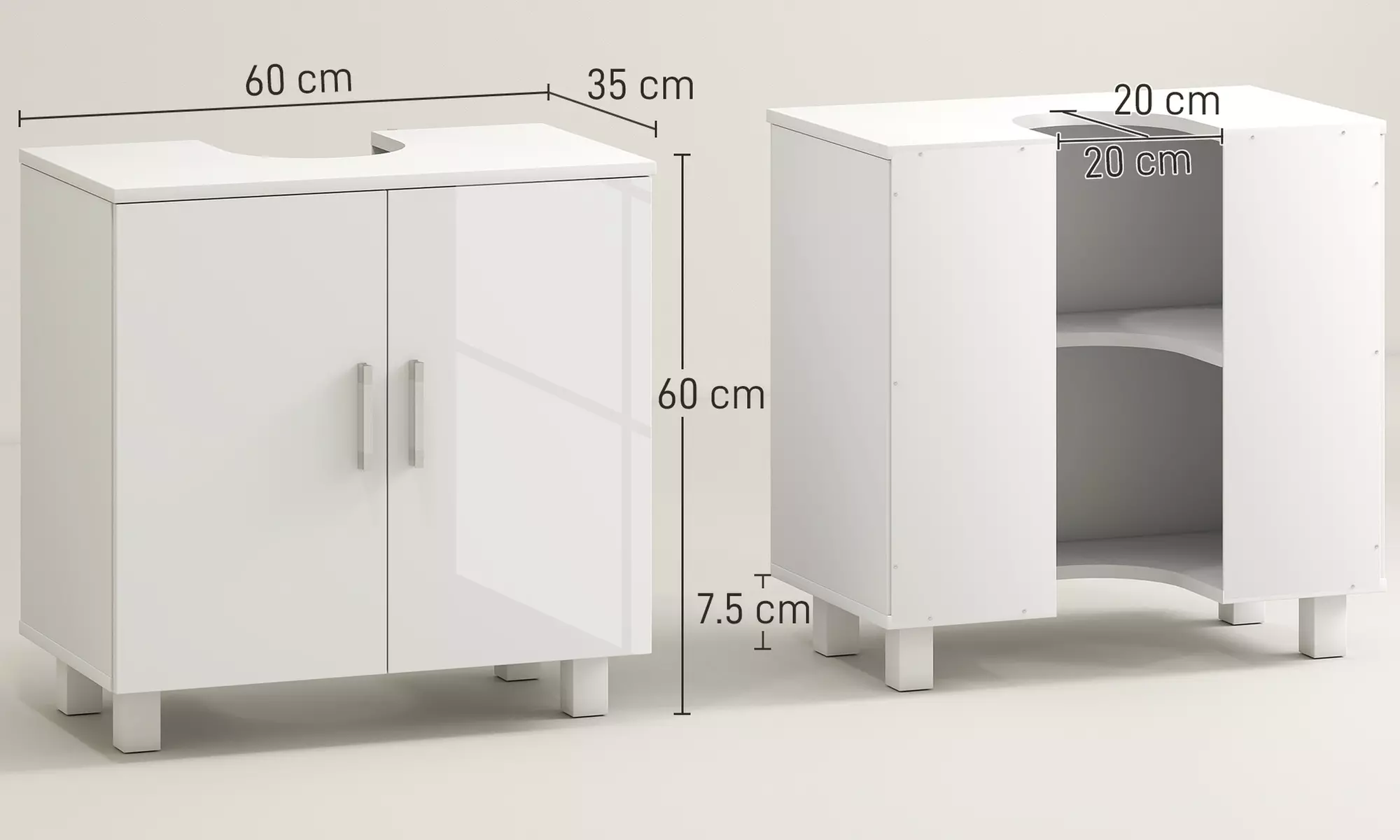 HomCom Freestanding Under-Sink Cabinet