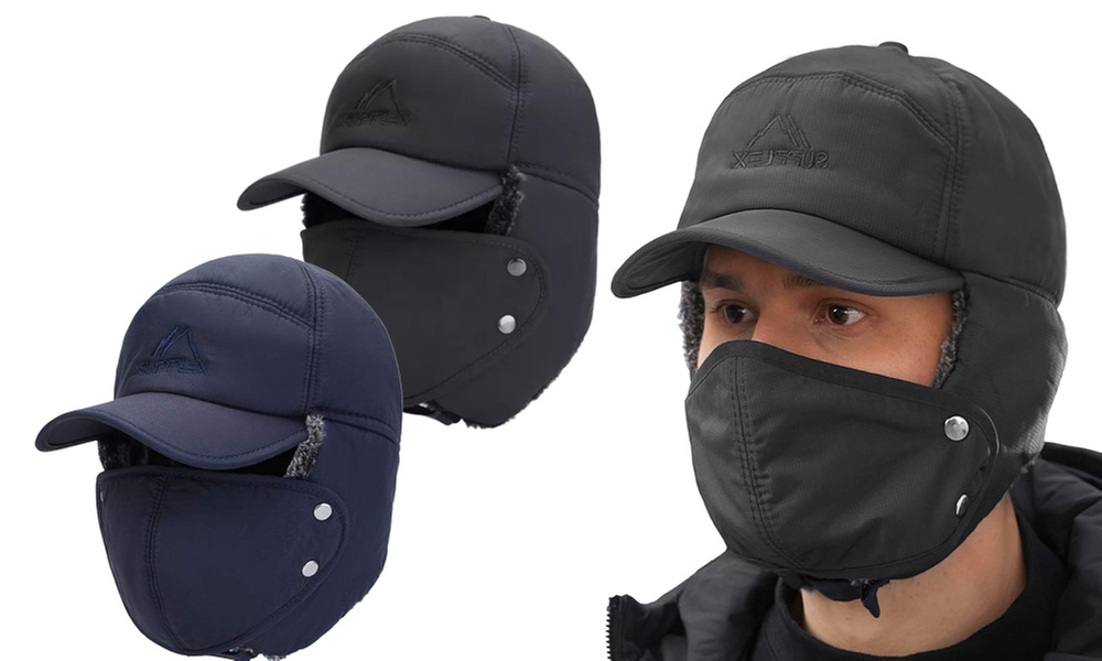 1x oder 2x Wintermütze mit abnehmbarer Maske