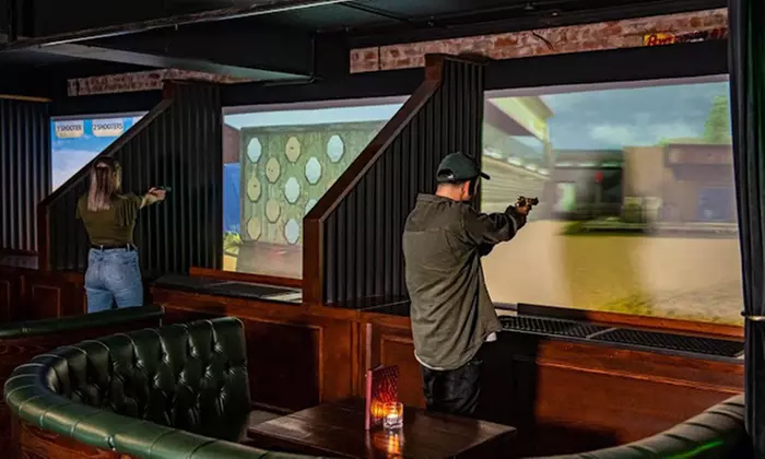 Shooting Simulator Thrill with Drinks for 2 or 4 Guests