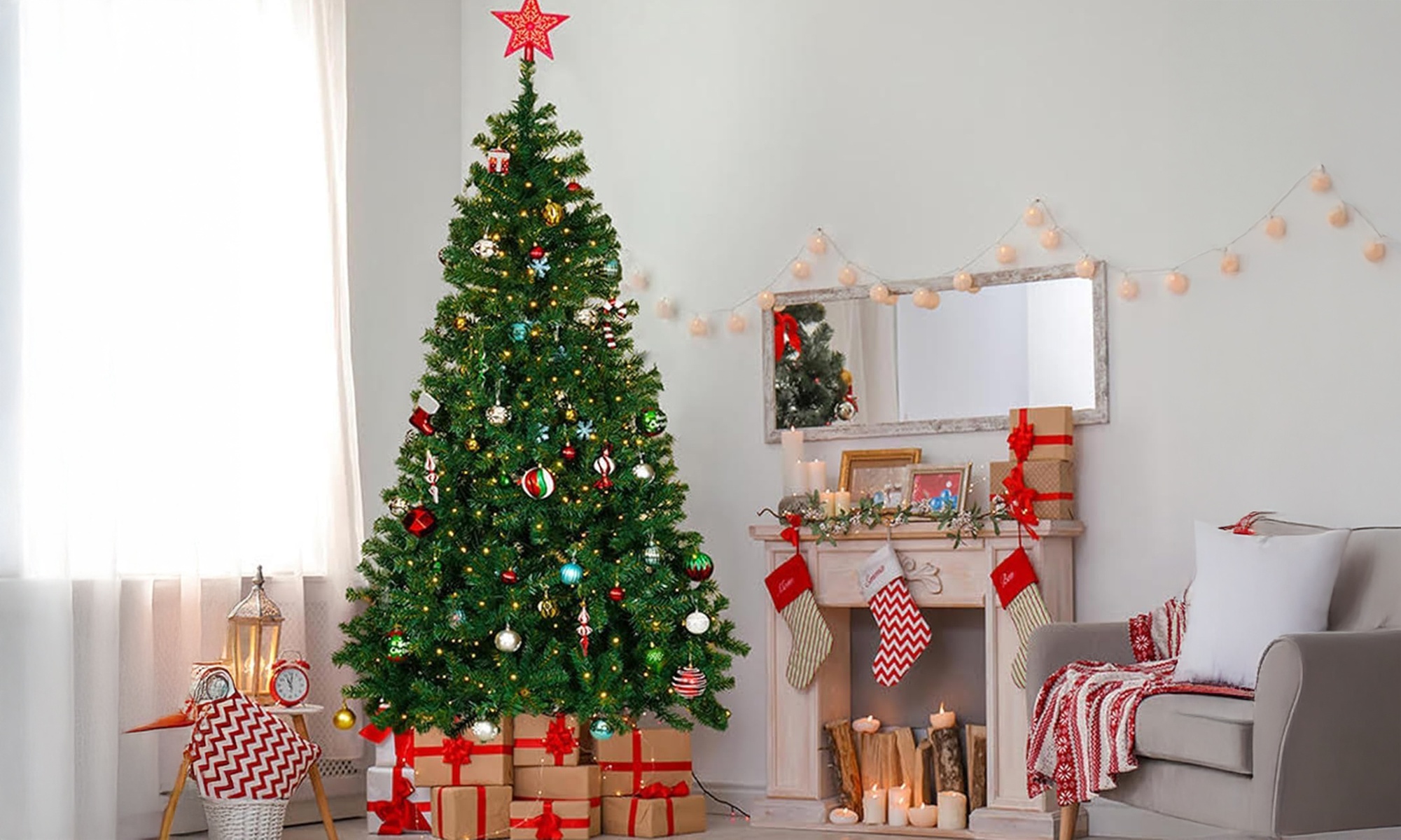 Alivio 6ft Artificial Christmas Tree with LED Lights