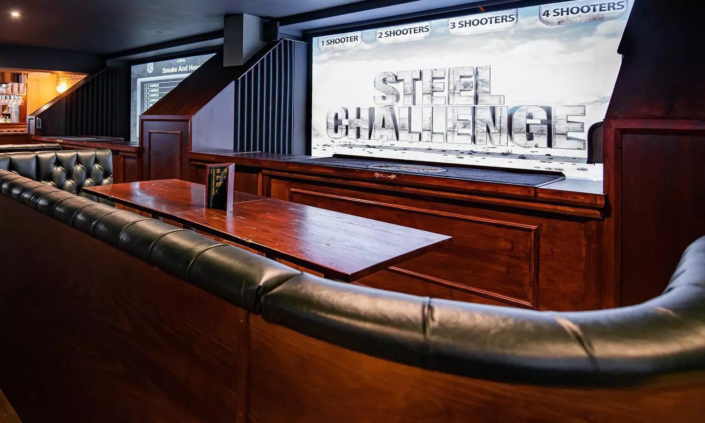 Shooting Simulator Thrill with Drinks for 2 or 4 Guests