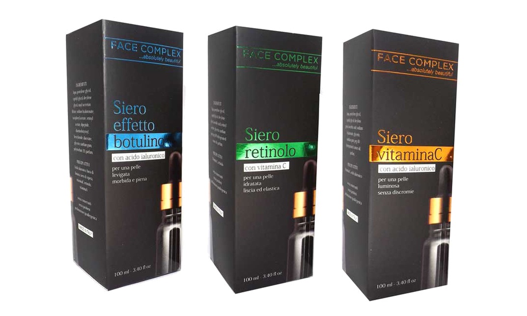 Sieri viso effetto botulino, vitamina C e retinolo di Face Complex
