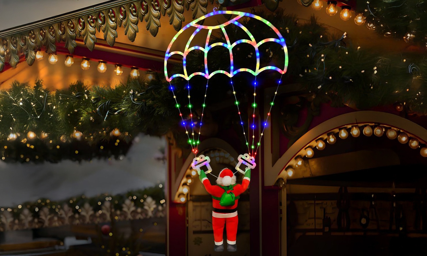 Santa Claus Parachute Decorative Light String