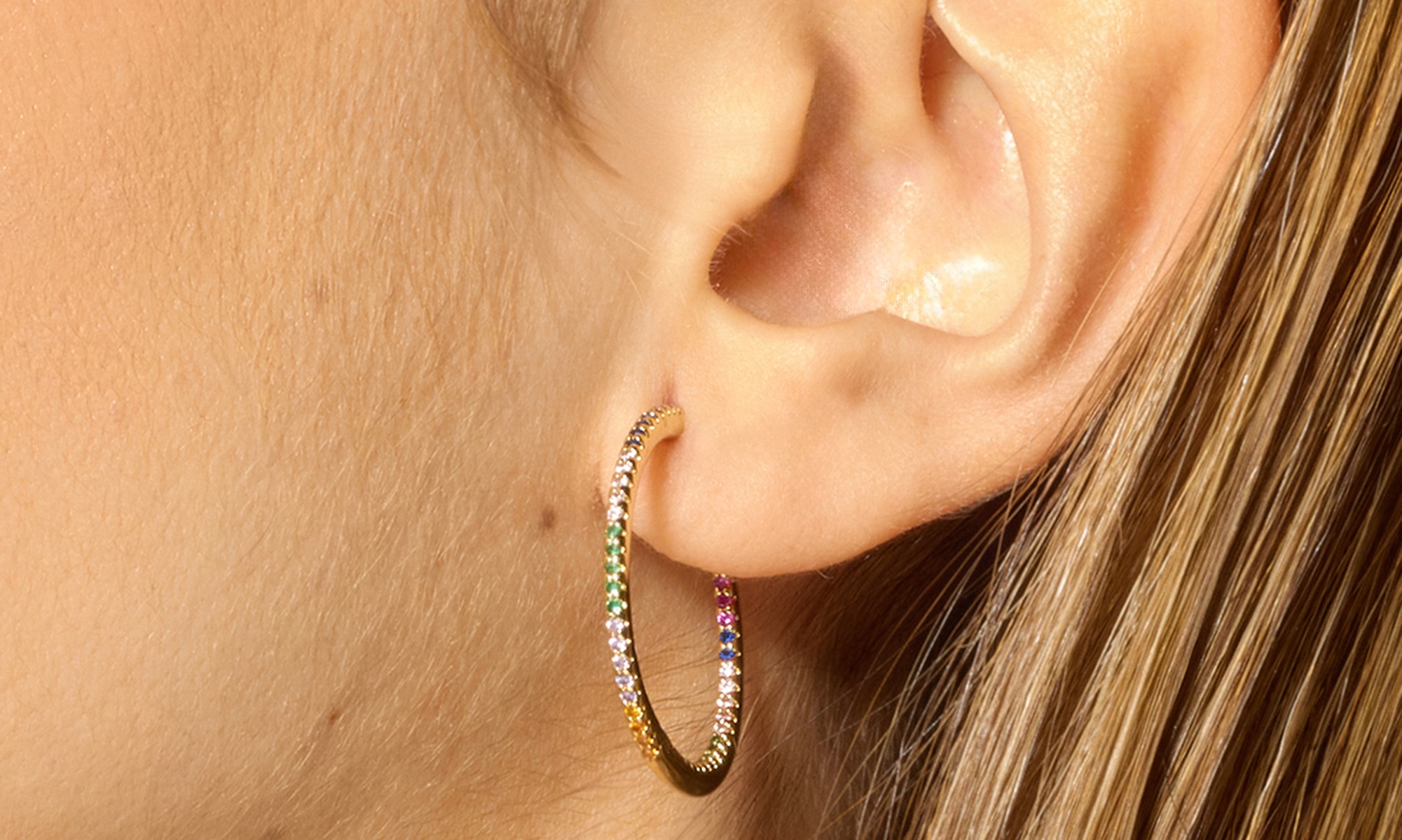 Luxenter Creolen mit Zirkonien für Damen