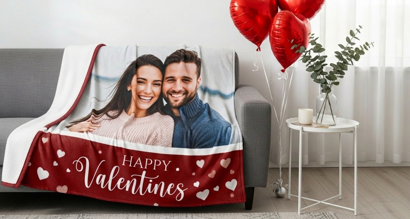 XL or Jumbo Customized Photo Blankets – 2 Sizes & 2 Fabrics (Polar Fleece, Cozy Plush), Personalized with Photos & Text by Printerpix