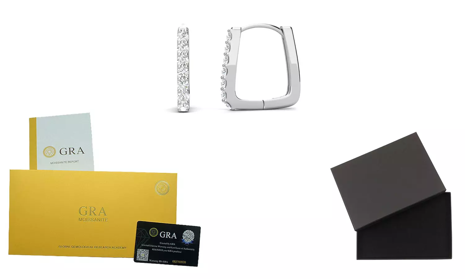 Moissanit-Creolen mit Brillantschliff, opt. mit Geschenkbox