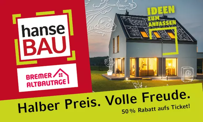1 Tageskarte für 1 Person für hanseBAU 2025 in Bremen (16.-18.01.2026)