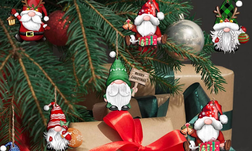 24 ornements de gnome ou de bonhomme de neige pour sapin de Noël