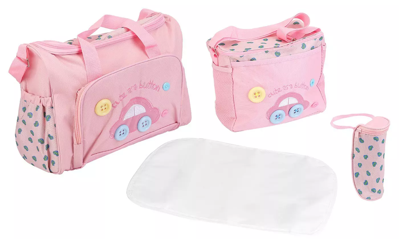 BabyLuv 4-Piece Mommy Diaper Bag Tote Set with Changing Pad and Baby Essentials