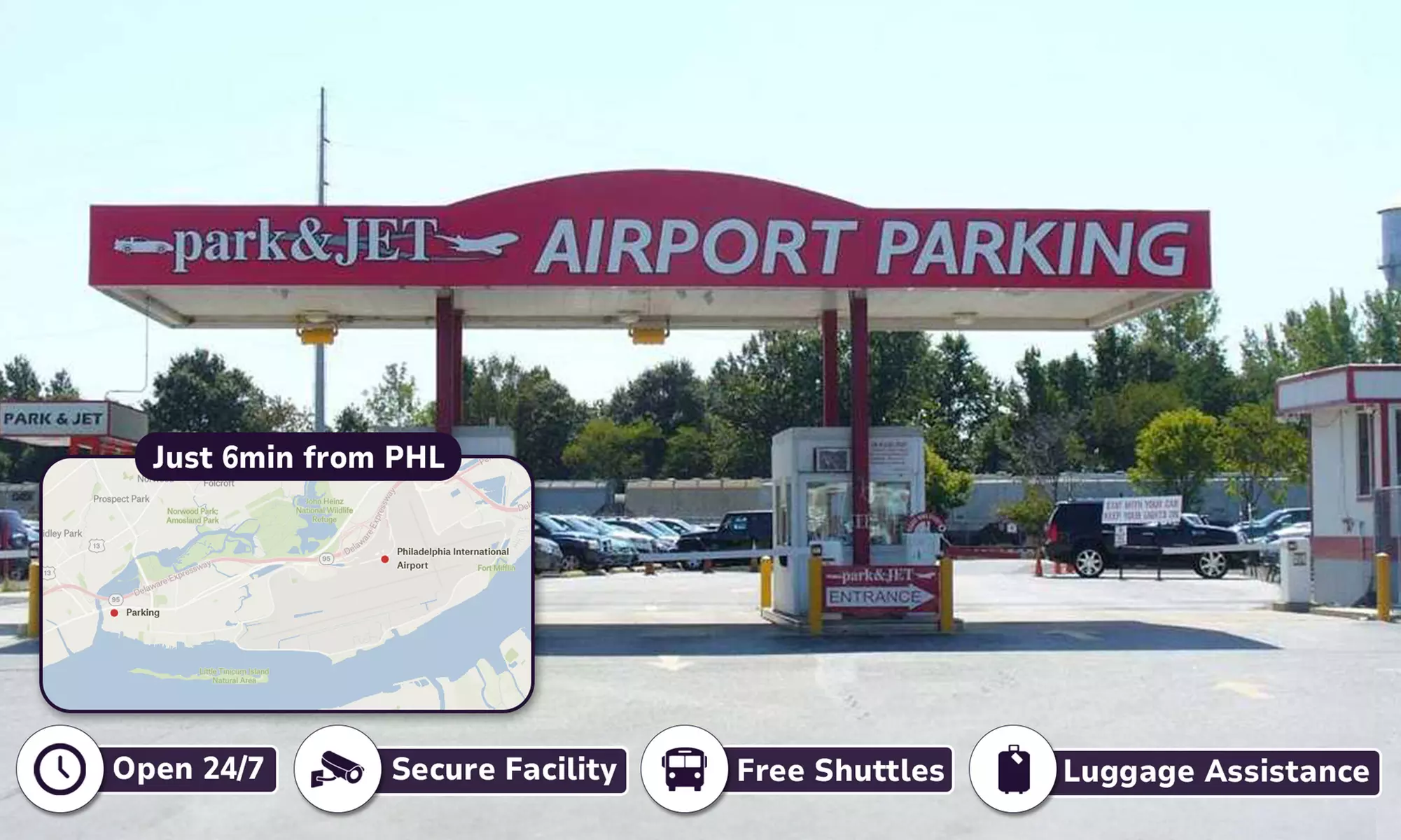 3, 5, 7, or 10 Days Airport Parking Near PHL - Up To 48% Off