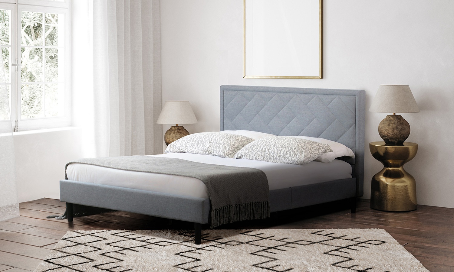 Fabric Silverton Bed with Optional Mattress