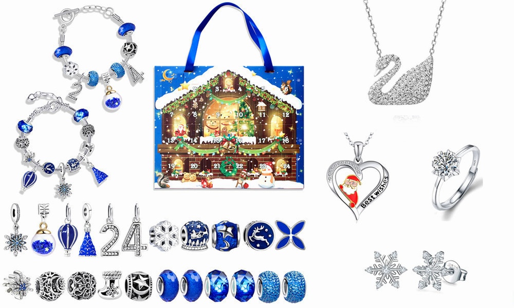 Schmuck-Adventskalender mit 2 Armbändern