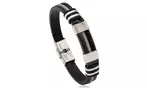 Pulsera de cuero y acero inoxidable