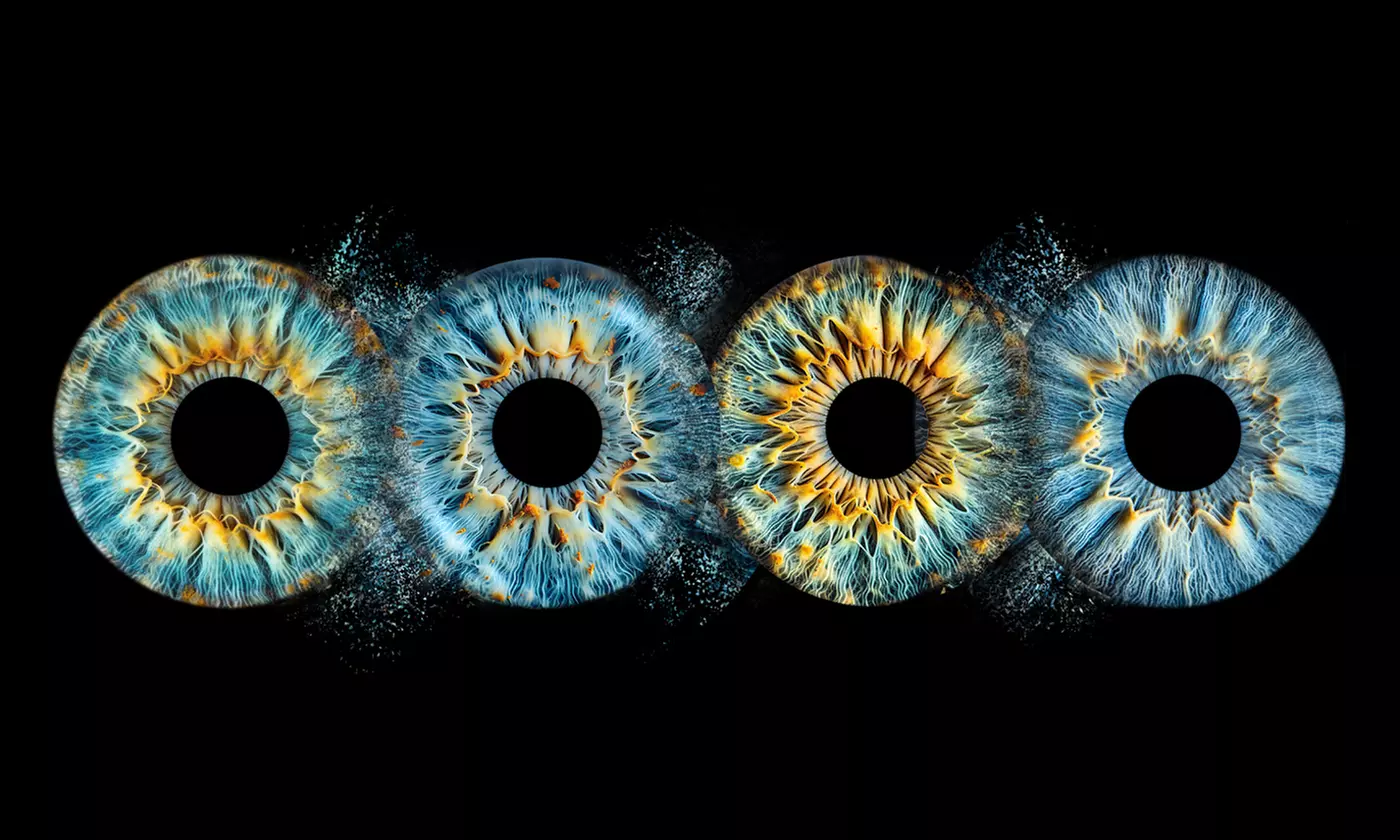 Iris-Fotografie: Datei, Poster, Canvas, Halskette oder Whiskey-Spender