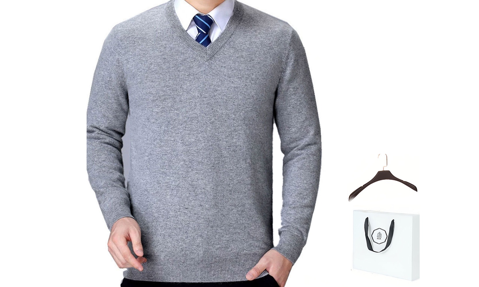 Kaschmir-Woll-Pullover für Herren