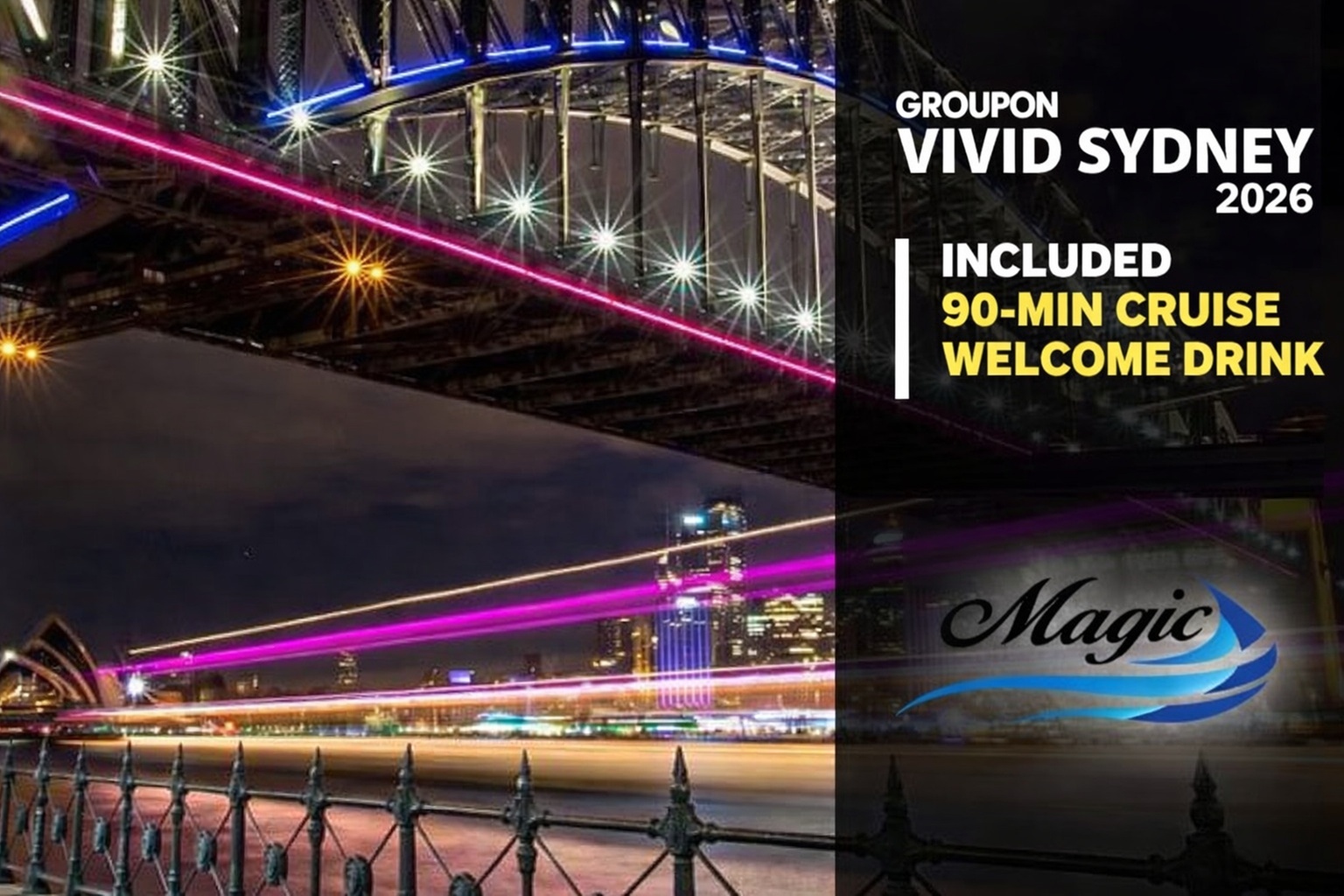 Vivid Sydney 90-Minute Harbour Cruises with Drinks for Child or Adults