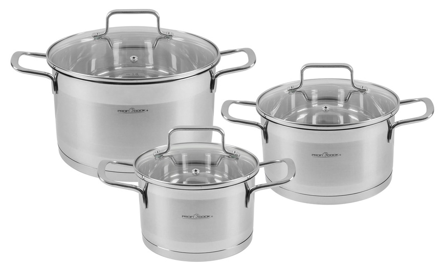 jusqu à 56 Sets de 6 7 ou 8 casseroles ProfiCook en acier inoxydable