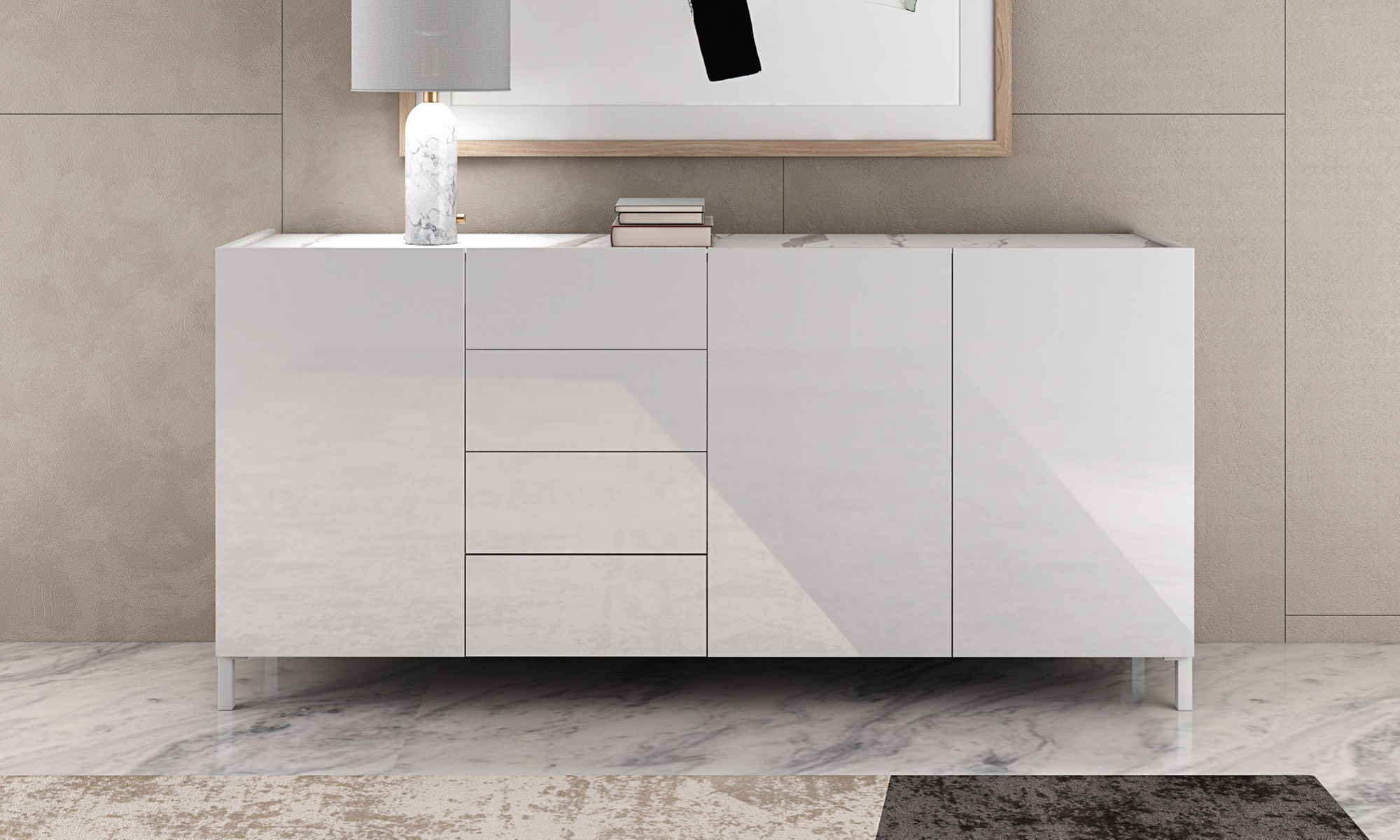 Collezione mobili Alvea in melaminico antigraffio Aqa Design