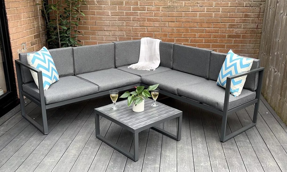 5-Pack Chester Grey Modern Metal Garden Furniture Set