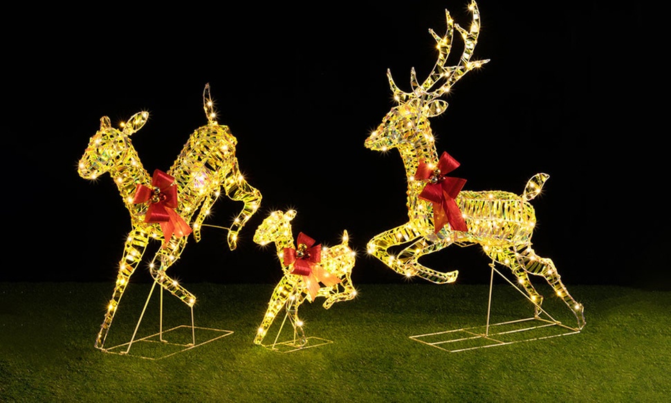 1 o 3 renne luminose con luci LED