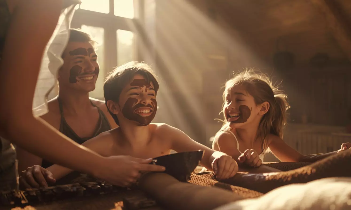 Chocolaterapia en familia con envoltura de chocolate y masaje