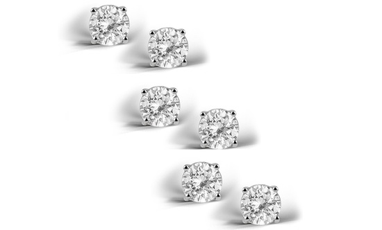 2.00 CTTW White Topaz 3-Pair Set