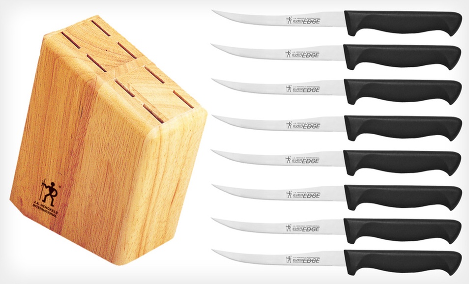 J.A. Henckels Everedge 8-Piece Steak-Knife Set with Wood Block