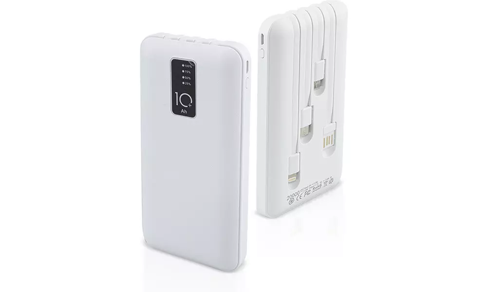 Powerbank 20000 mAh mit 4 Ladekabeln