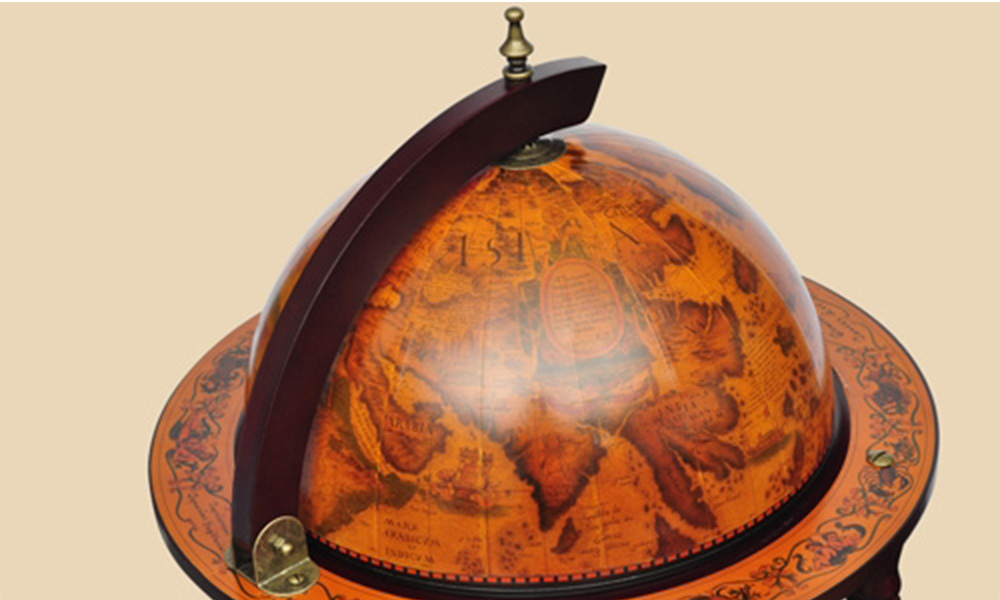 Solid Wood Globe Bar Groupon Goods