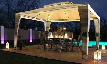 Pavillon de jardin en poly rotin