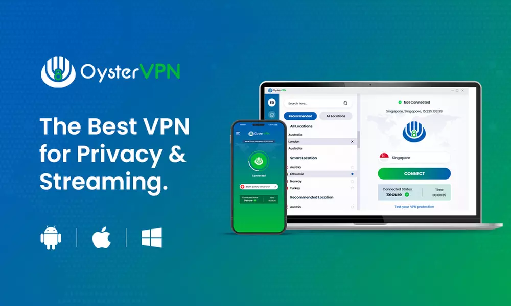 2 - 6 Monate, 1 Jahr oder lebenslanger Zugriff auf OysterVPN