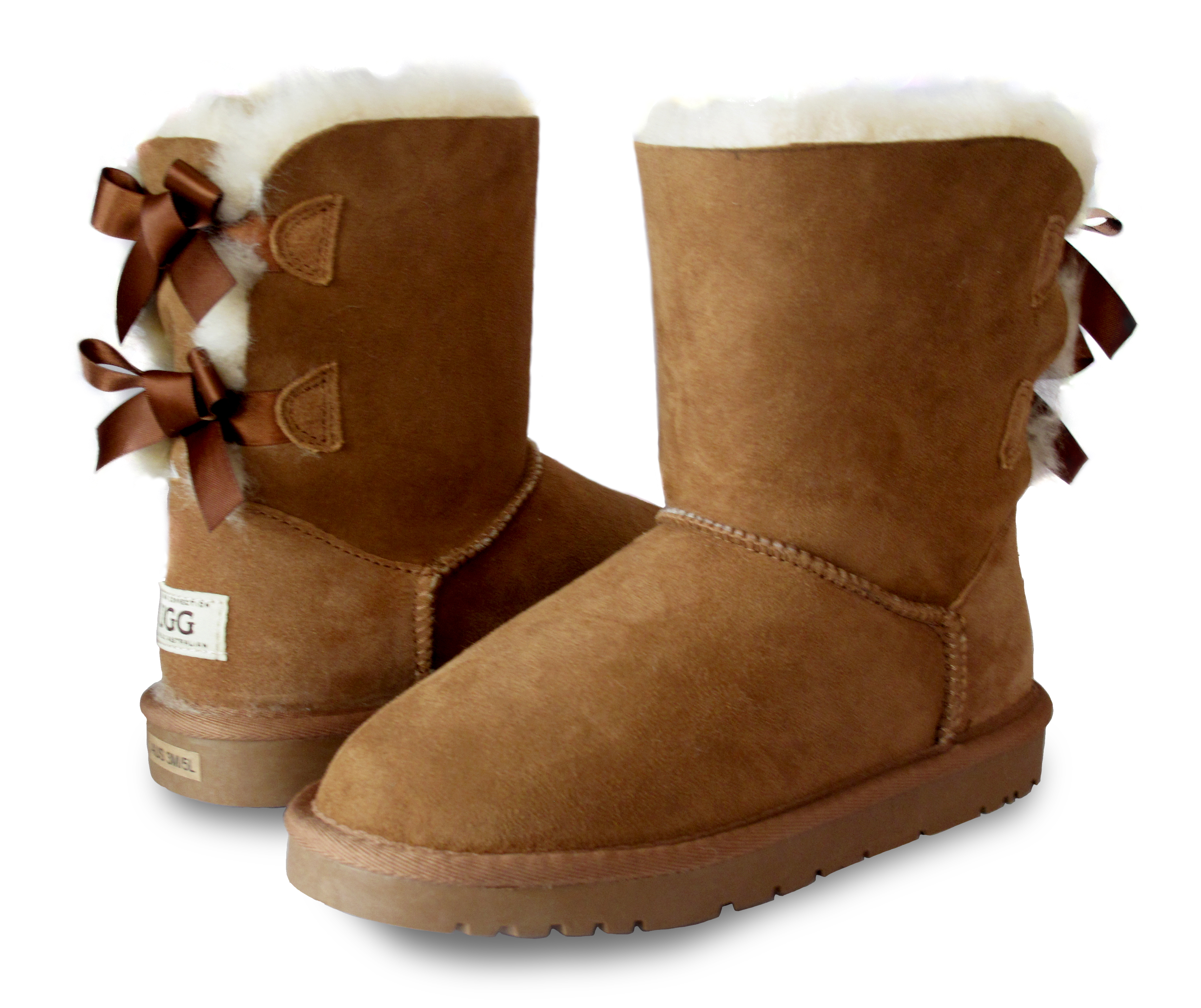 uggs with ribbons on back