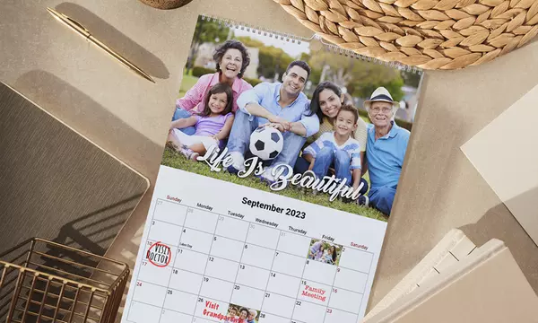 One, Two, Three, Four, Five, or Ten Custom Wall Calendar from Printerpix (Up to 94% Off). Two Sizes Available. - Second Medium