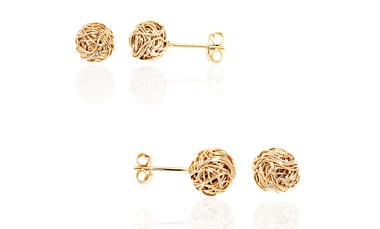 Woven Love Knot Stud Earrings