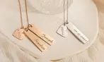 Custom Engraved Name Stainless Steel Family Necklaces with Birthstone