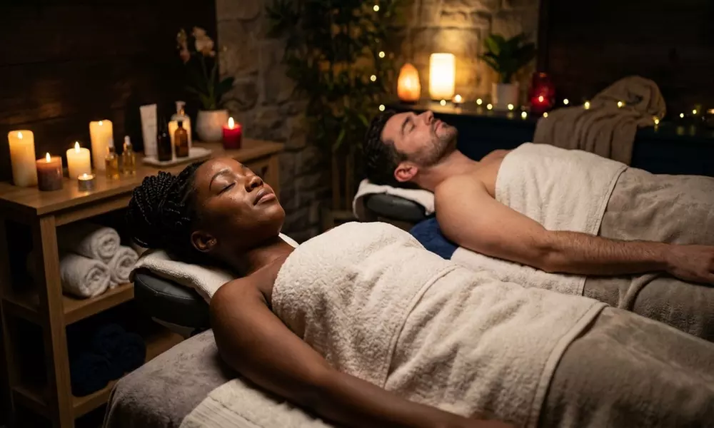Relax Together: 60-Minute Cozy Couples Massage w/Optional Aromatherapy
