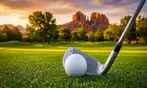 Swing, Save, and Savor the View with 9 or 18 Holes of Golf with a Cart