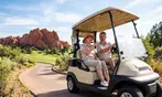 Swing, Save, and Savor the View with 9 or 18 Holes of Golf with a Cart