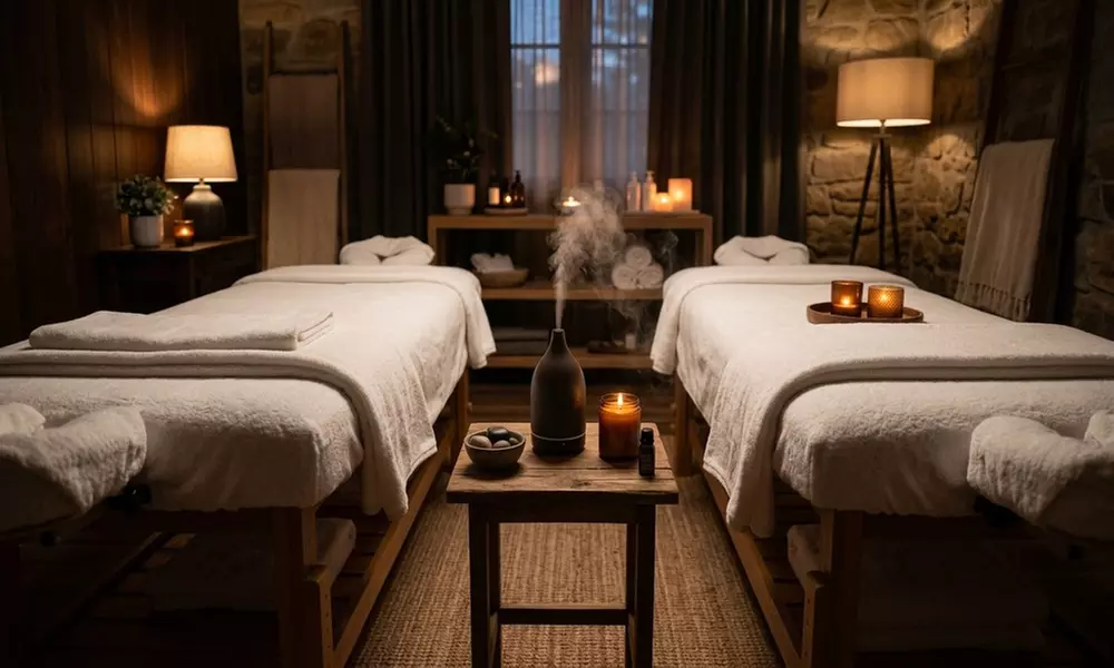 Relax Together: 60-Minute Cozy Couples Massage w/Optional Aromatherapy