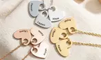 Custom Engraved Name Stainless Steel Family Necklaces with Birthstone