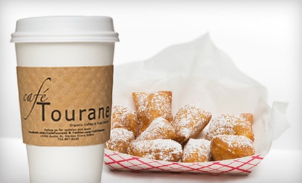 $3 for Six Beignets and a 16oz Drink at Cafe Tourane $3 for Six Beignets and a 16oz Drink at Cafe Tourane