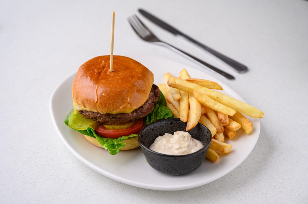 Satisfying Burger with Chips for One with Optional Drink for Two