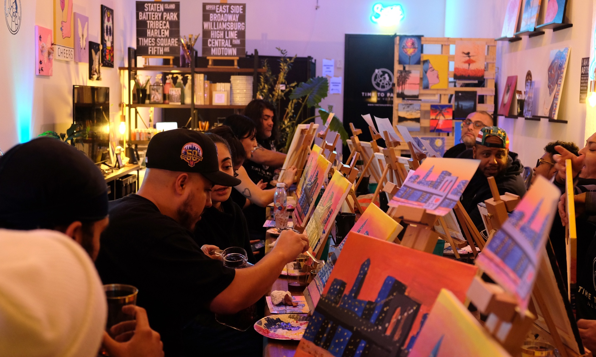 Painting Party at Time To Paint - Painting Studio in Long Island City