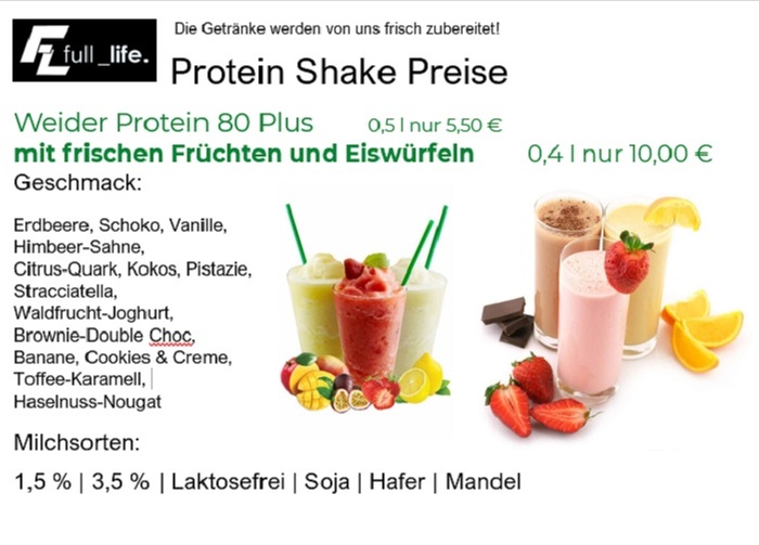Bis zu 25% Rabatt auf Milchshakes bei Full-Life.Shop