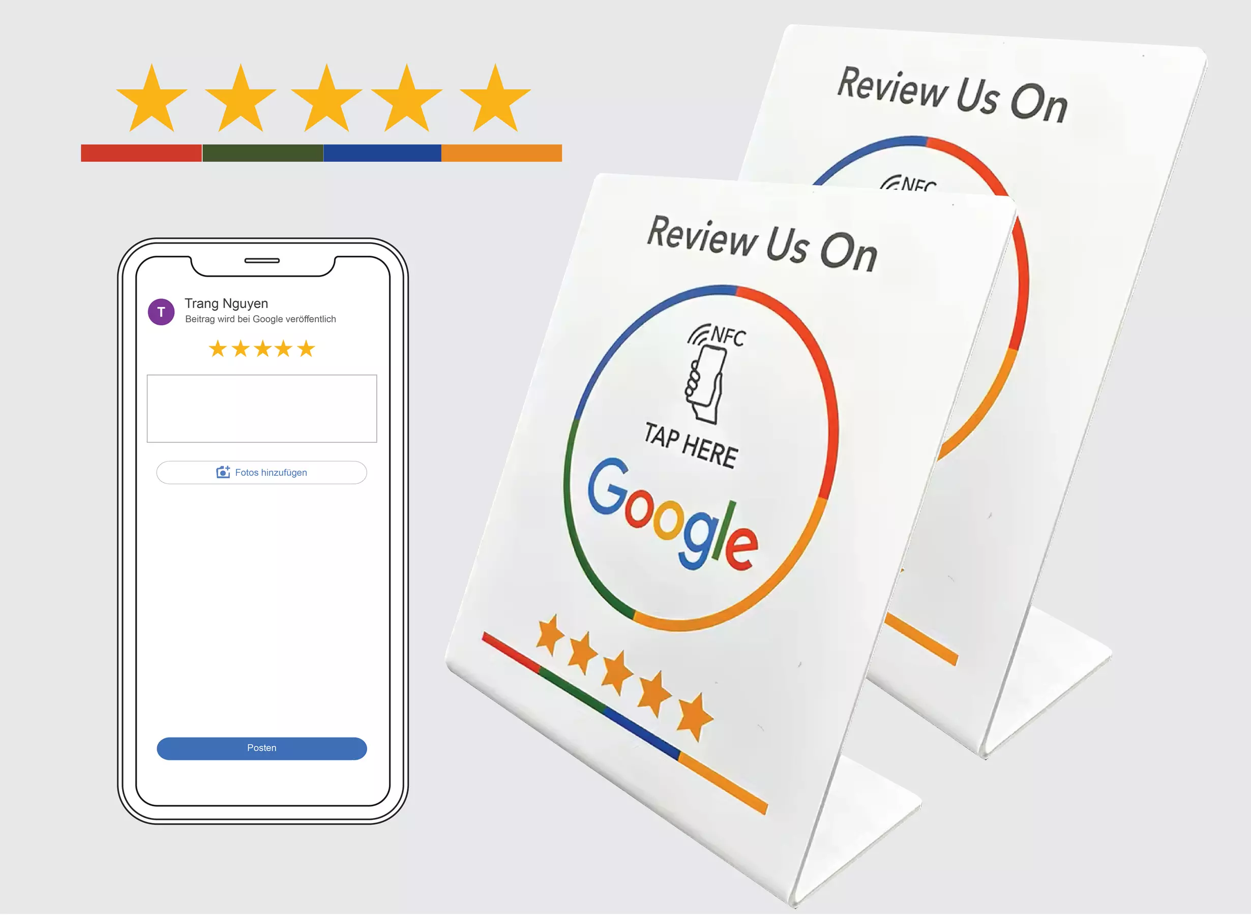 Google Bewertungsaufsteller mit NFC