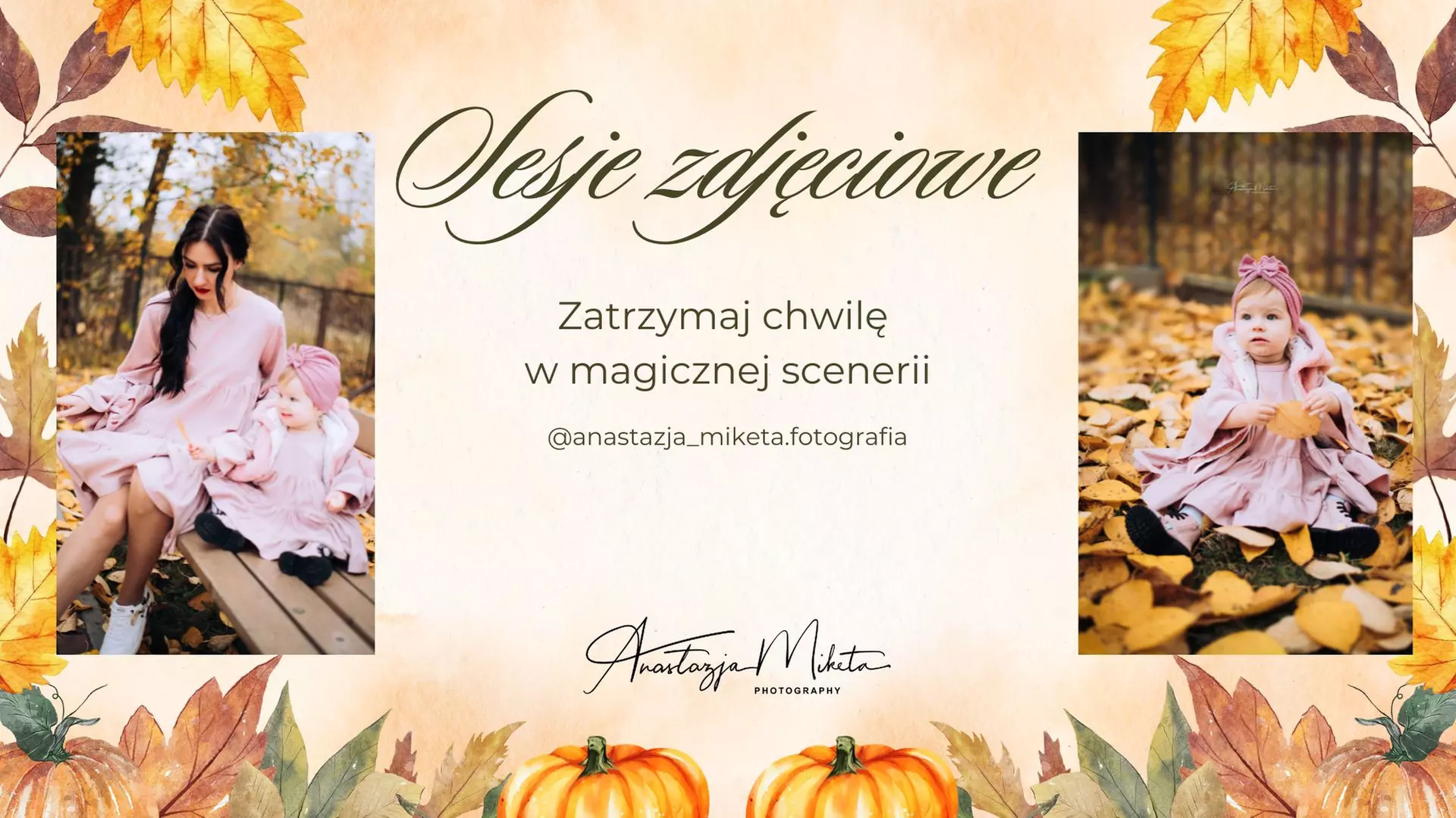 Plenerowa sesja zdjęciowa w jesiennej oprawie