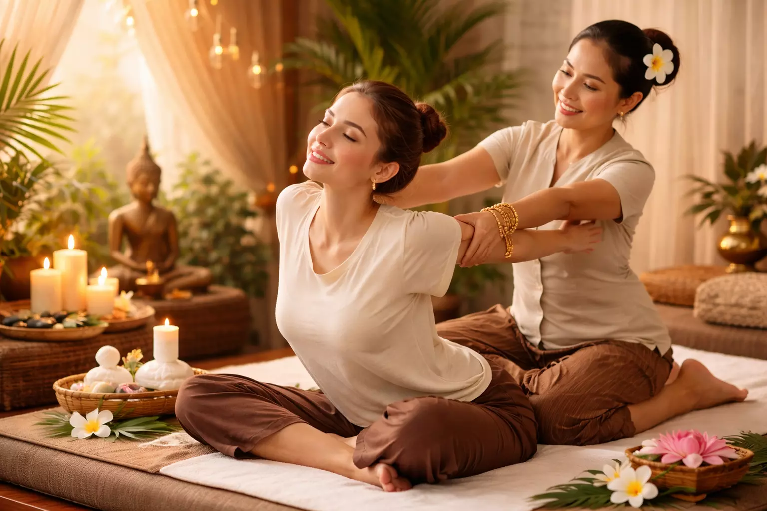 Évasion relaxante avec modelage thaïlandais à l'huile ou détox